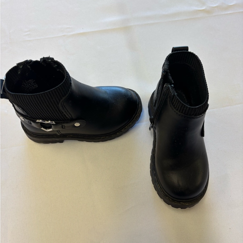 Black Ankle Boots with Buckle Detail
